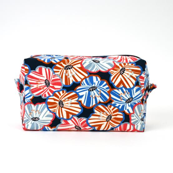 Trousse de toilette rectangle anémones rayées
