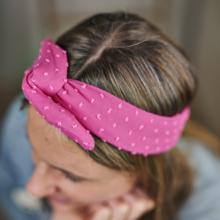 Bandeau vintage plumetis rose fuchsia