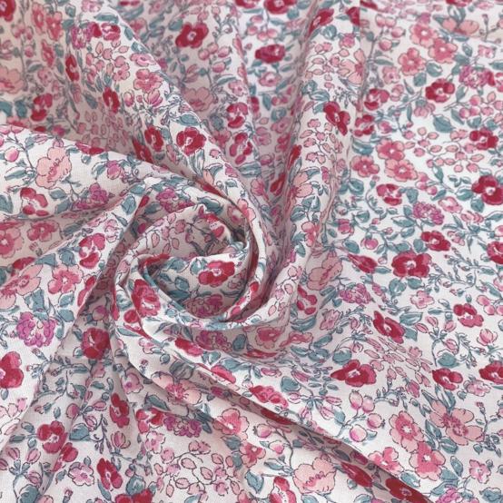 Tissu voile rose grenadine