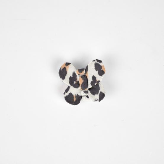 Barrette petit papillon leopard