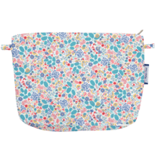 Pochette tissu champêtre bleuté