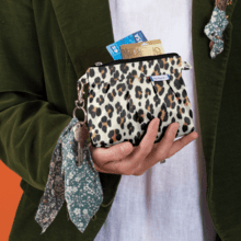 Mini pochette plissée leopard