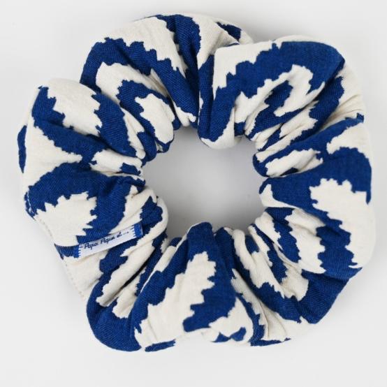 Chouchou jacquard bleu