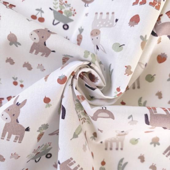 Tissu coton au mètre ex2634 ane botté
