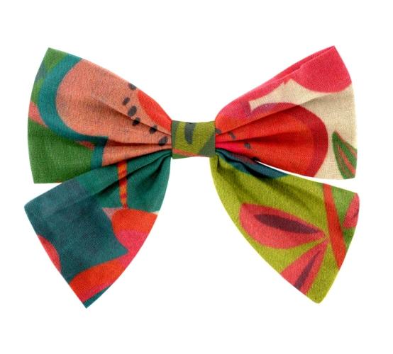 Barrette noeud papillon fleurs des iles