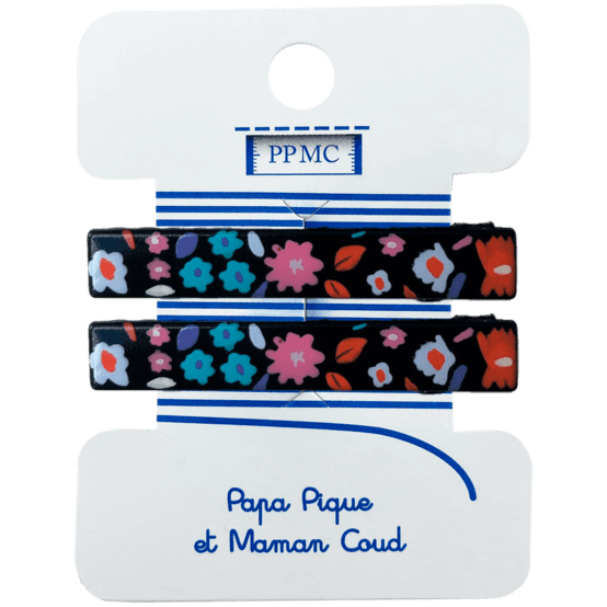  Barrette croco moyenne romance fleurie