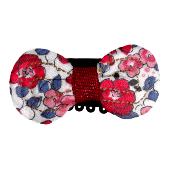 Barrette Noeud Anti-Glisse rouge corolle