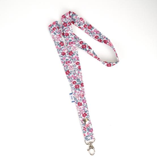 Porte-clés collier rose grenadine