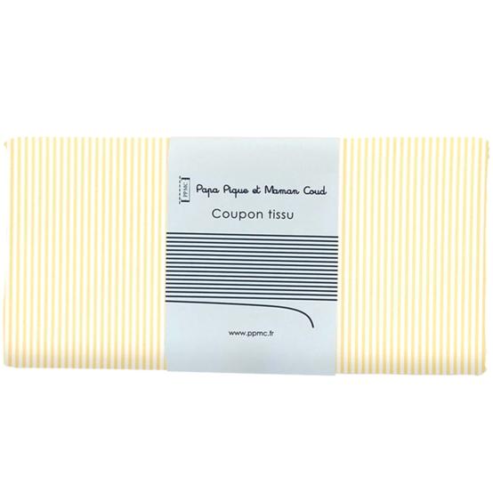 Coupon tissu 50 cm rayé jaune