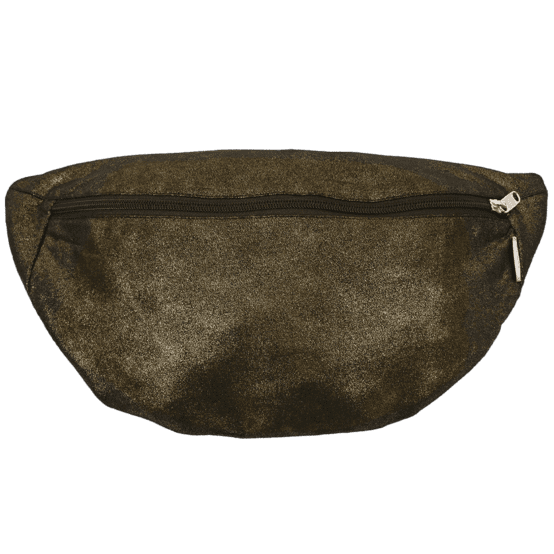 Sac banane suédine pailletée or