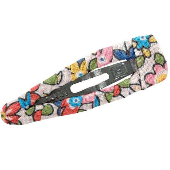 Barrette clic-clac tissu mille et une fleurs