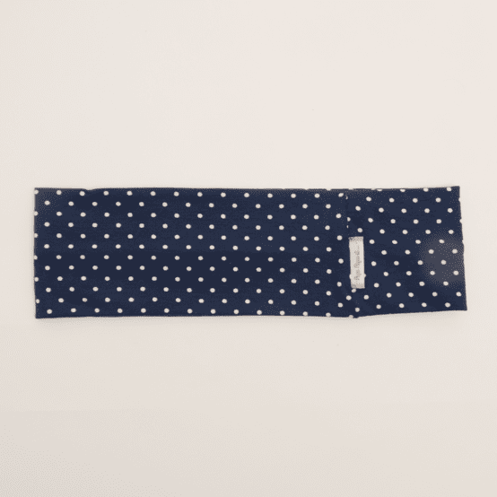 Bandeaux jersey pois blanc marine