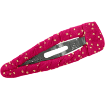 Barrette clic-clac tissu fuchsia pailleté