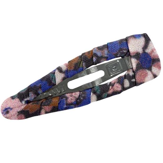Barrette clic-clac tissu monet lilas
