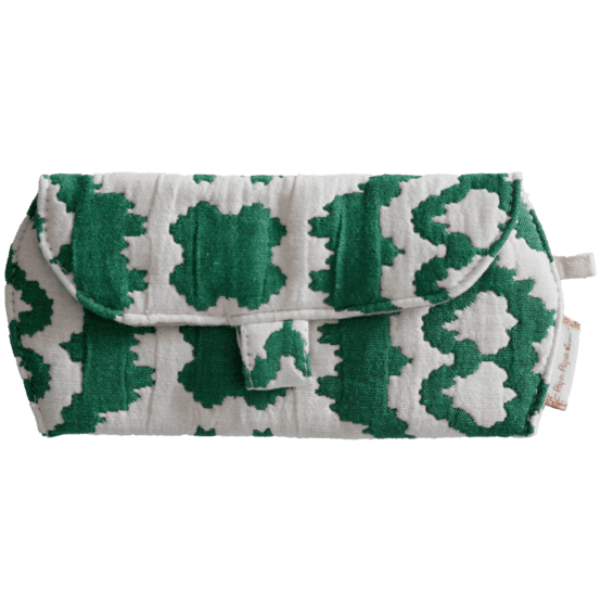 Etui à lunettes jacquard vert