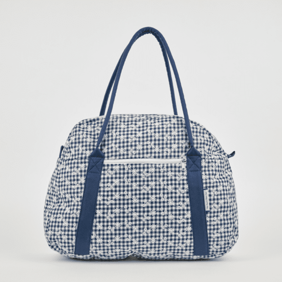 Sac bowling vichy brodé marine