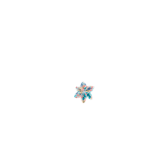 Barrette fleur étoile champêtre bleuté