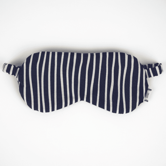 Masque de sommeil rayé ivoire marine