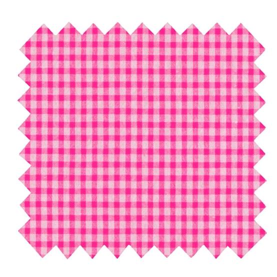 Tissu coton au mètre vichy rose fluo