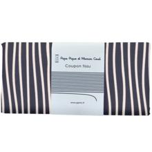 Coupon tissu 50 cm rayé ivoire marine