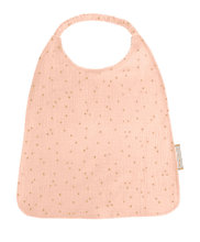 Serviette enfant élastique gaze pois or rose