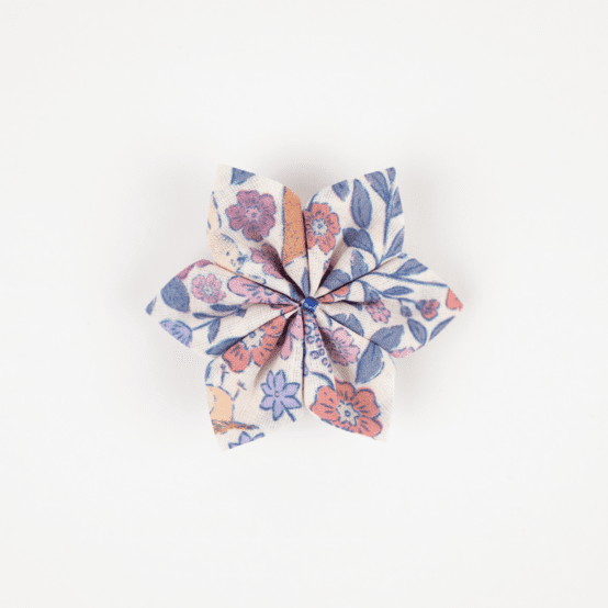 Barrette fleur étoile comptine ench. rose
