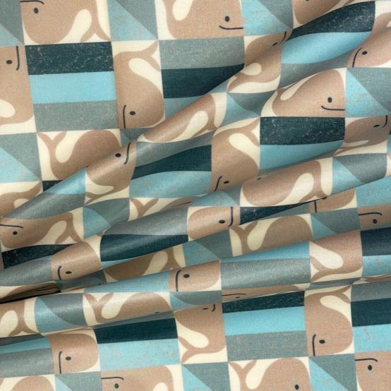 Tissu enduit  au mètre ex2541 baleino vert