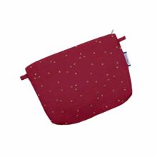 Mini pochette tissu gaze pois or grenat