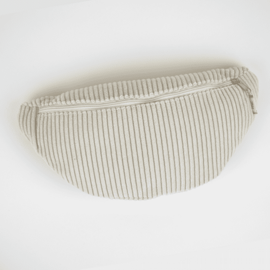 Petit sac banane velours côtelé large ivoire