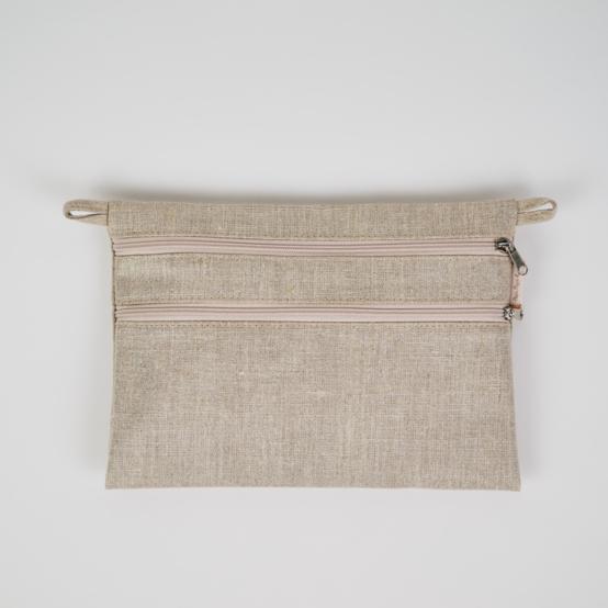 Pochette plate Aloïs lin doré
