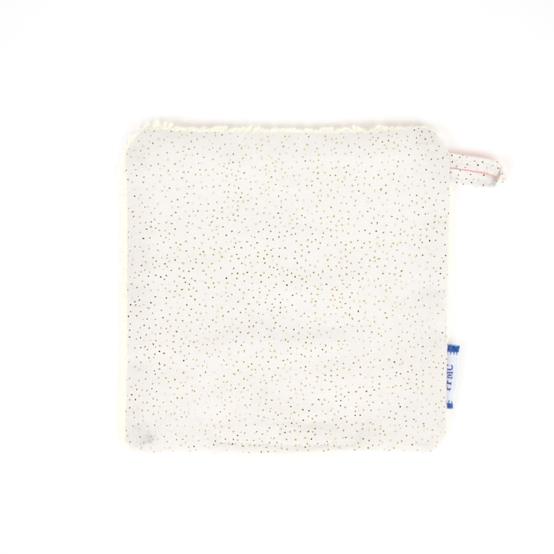 Carré Démaquillant Lavable  blanc pailleté