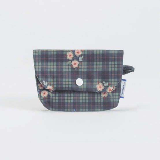 Pochette Savon tartan fleuri