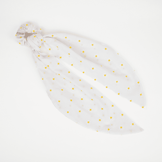Foulchie long paquerettes blanches