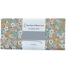 Coupon tissu 50 cm  ex2503 fleuri retro lichen