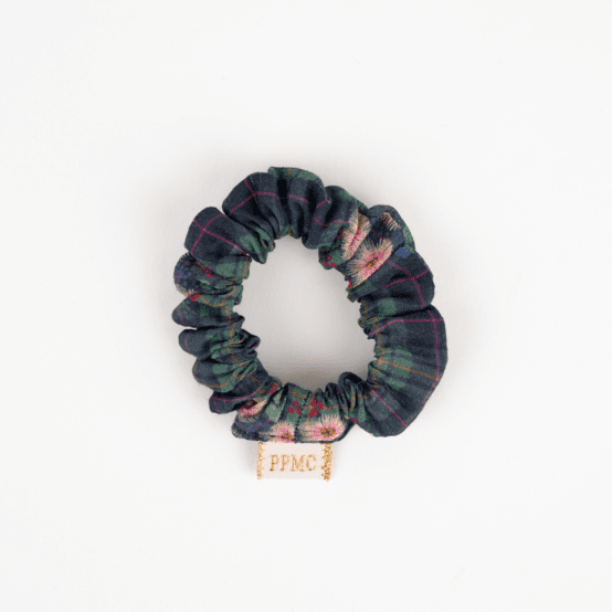 Mini Chouchou tartan fleuri