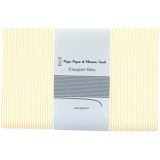 Coupon tissu 1 m rayé jaune
