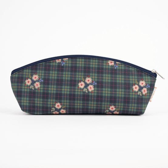 Trousse scolaire tartan fleuri