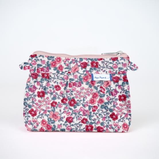 Mini pochette plissée rose grenadine