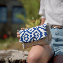 Rabat sac compagnon jacquard bleu