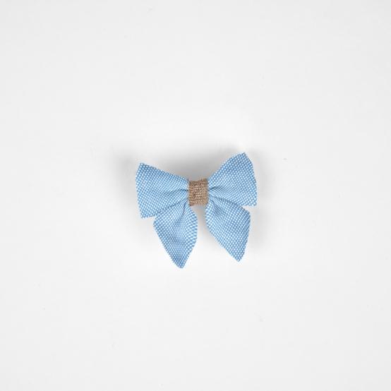 Barrette Mini Noeud Papillon oxford ciel