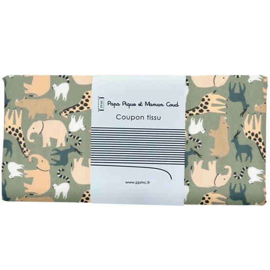Coupon tissu 50 cm safari kaki