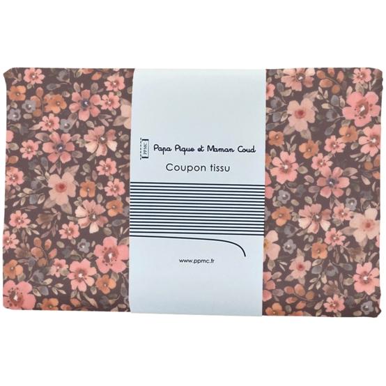 Coupon tissu 1 m ex2648  Rétro bohème chocolat
