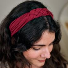Bandeaux jersey tressé adulte bordeaux