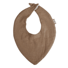 Bavoir bandana gaze pailletée camel