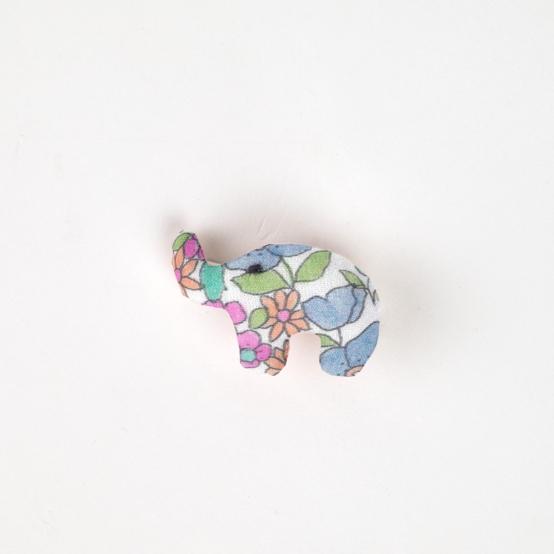 Barrette Eléphanteau pastel fleuri