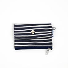 Mini pochette porte-monnaie rayé ivoire marine