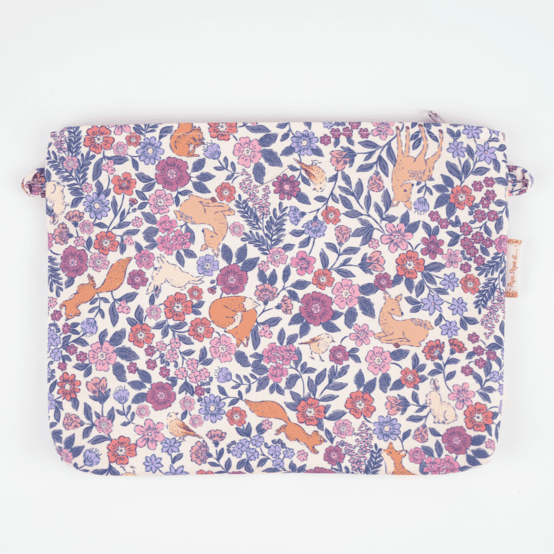 Pochette tissu comptine enchantée rose