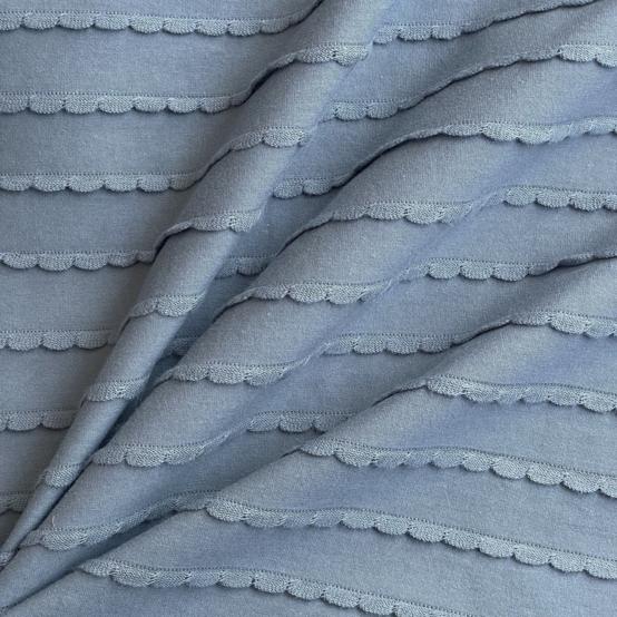 Tissu jersey feston bleu