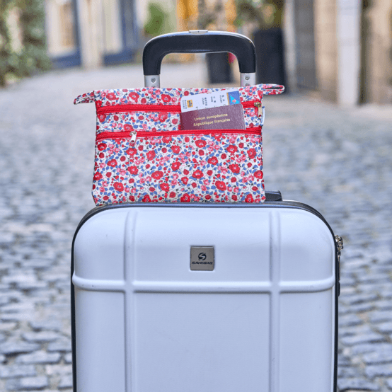 Pochette plate Aloïs rouge corolle
