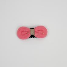 Barrette Noeud Anti-Glisse gaze pois or rose sorbet